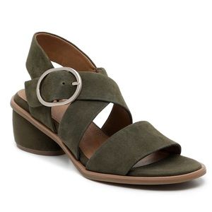 Sofft Coryn Sandals Green Suede Block Heels